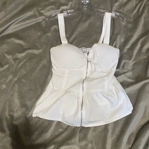 Fitted sweetheart zipper shirt